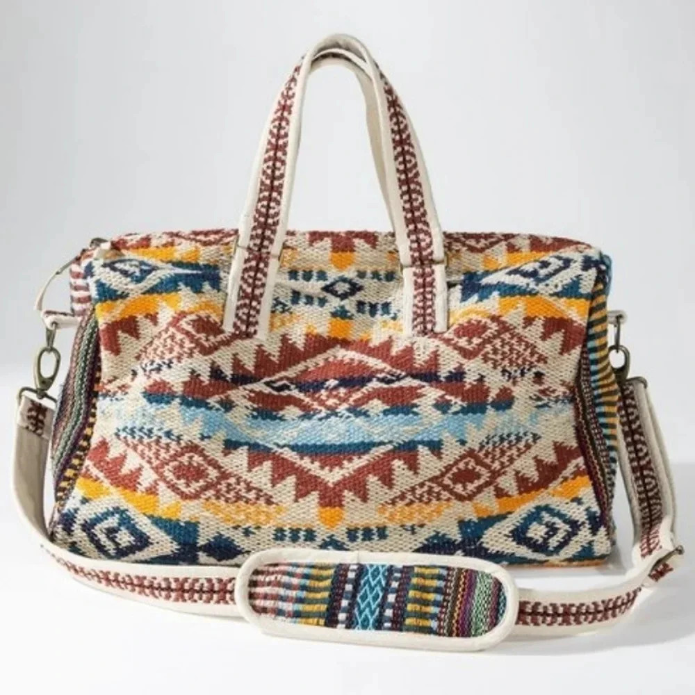 Ruggine Aztec Boho Duffle Travel Bag New - Picture 2 of 8